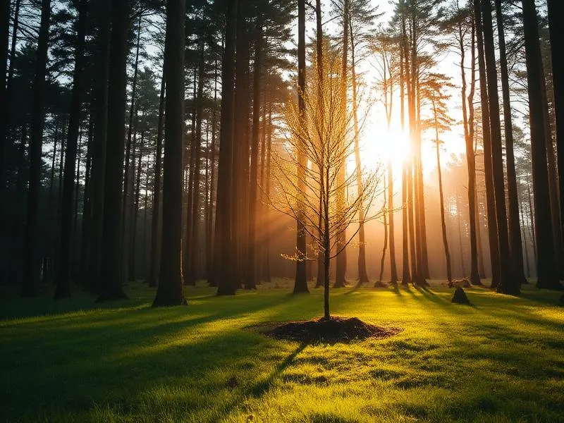 Gedenkbaum im Sonnenlicht